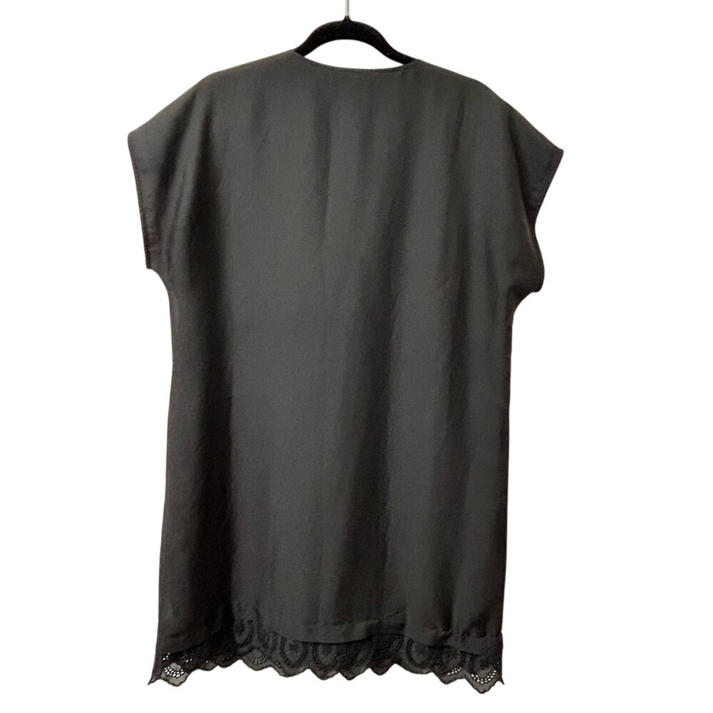 Madewell Women's Duskway Eyelet Black Mini Dress Pockets Lined Size Large - Picture 5 of 11